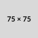A gray square with "75 x 75" written in black text at the center, indicating image dimensions in pixels.